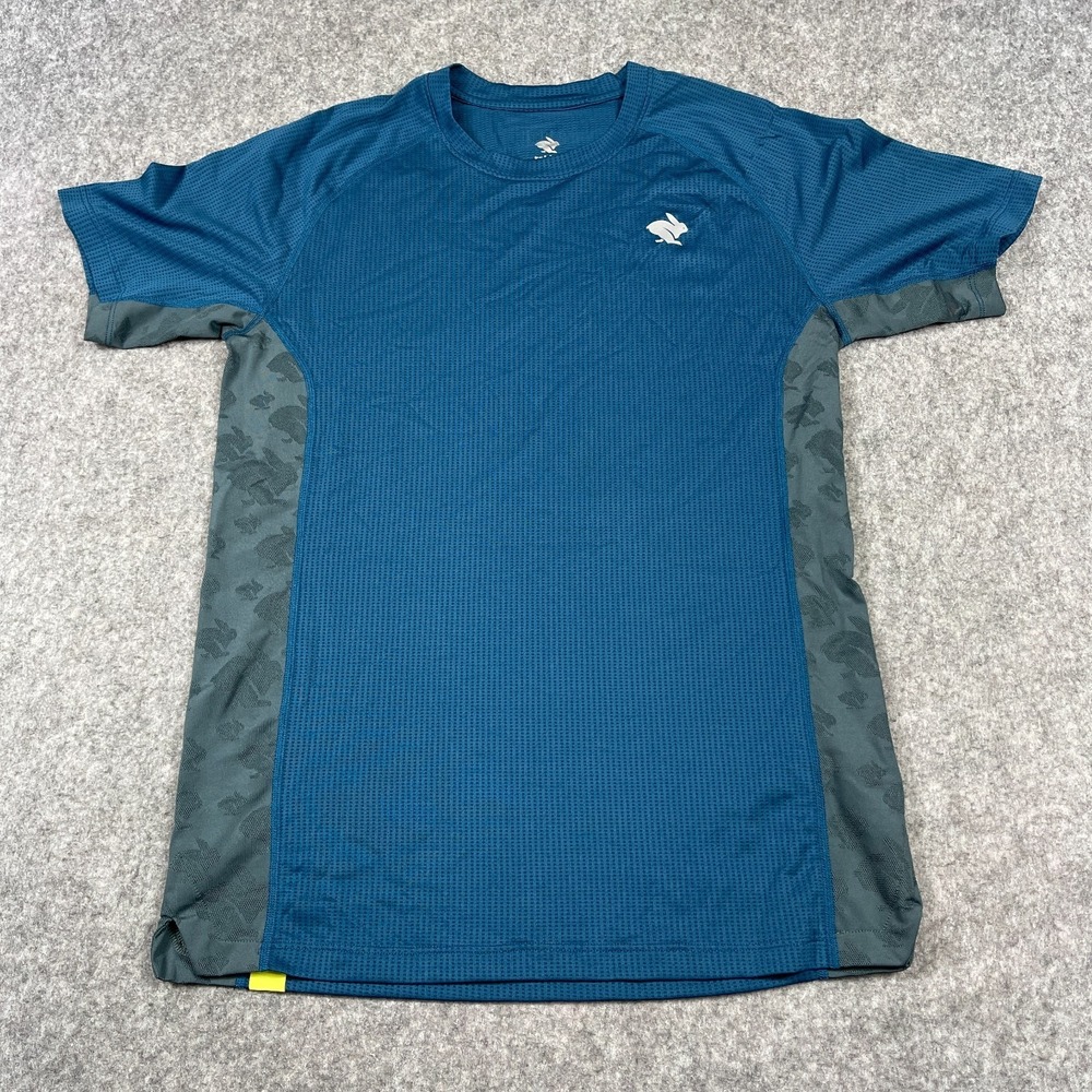 Rabbit Running Men's Strong Running Tee Blue Small Training Sports Trail Large‎